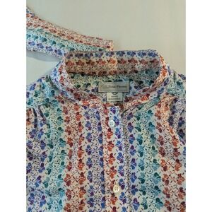 Evan Picone Floral Blouse Cottagecore Soft Boho Button Up Top